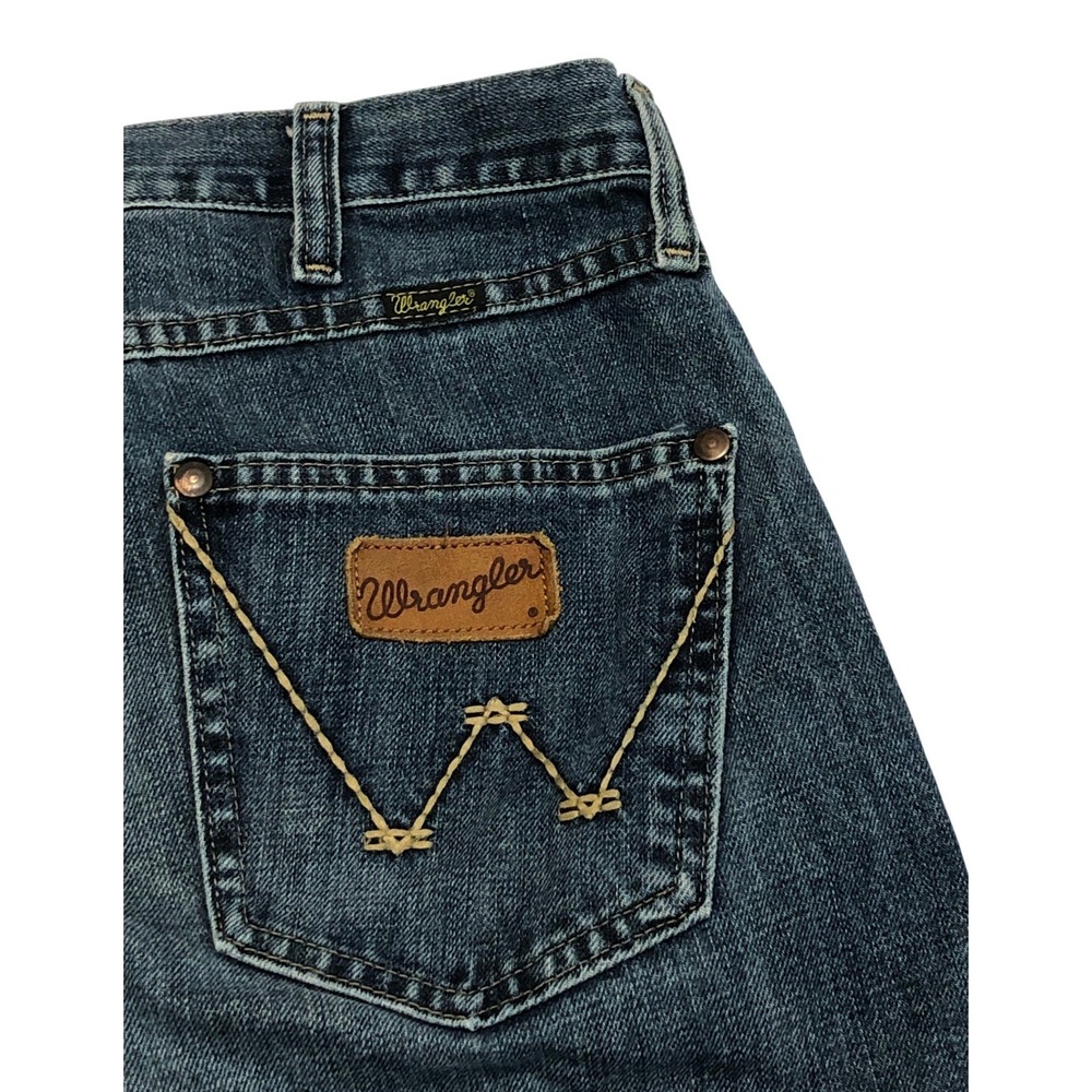 Wrangler Retro WRT20RW Mens Bootcut Jeans 33x29 Dark Wash Blue Cowboy Denim